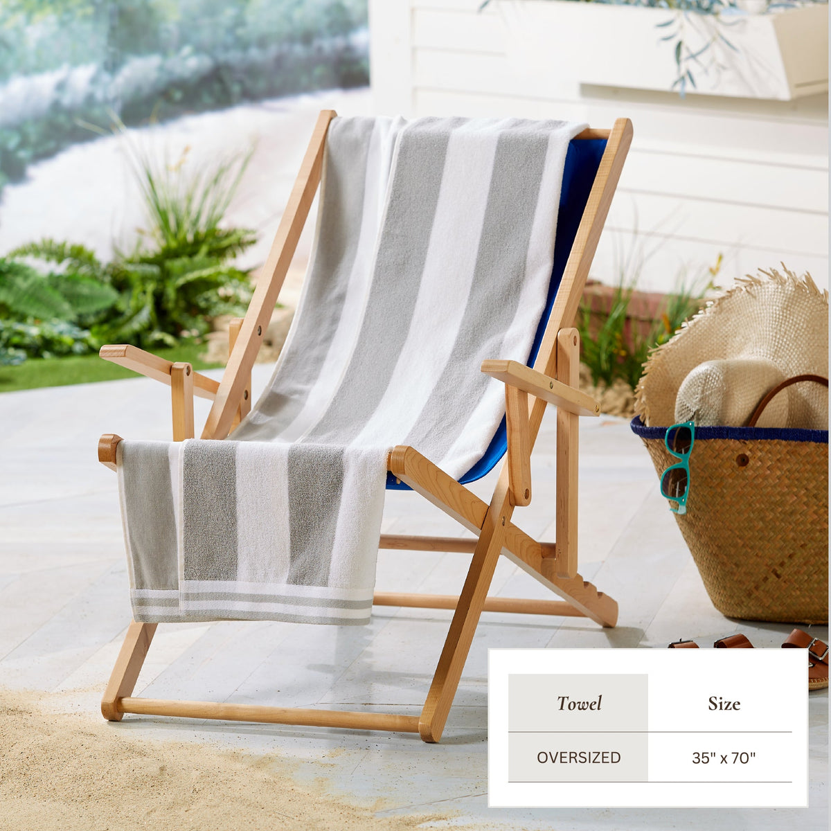 Striped Cabana Beach Towel - Edgartown Collection Bath - Tophatter Daily Deals