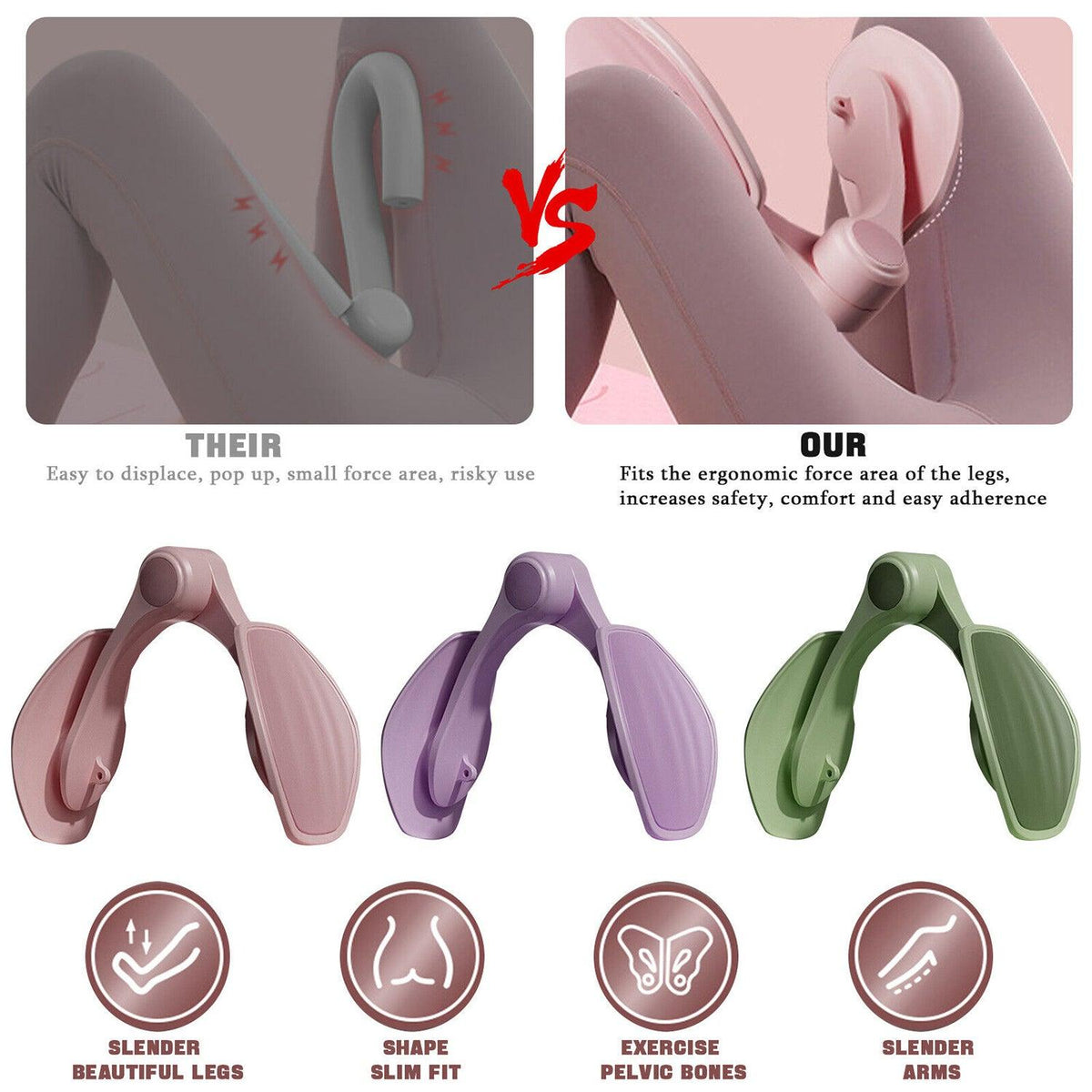 Pelvic Muscle Trainer - Adjustable Inner Thigh Kegel Exerciser Pelvic Floor Muscle Butt Leg Hip Trainer Yoga - Tophatter Daily Deals