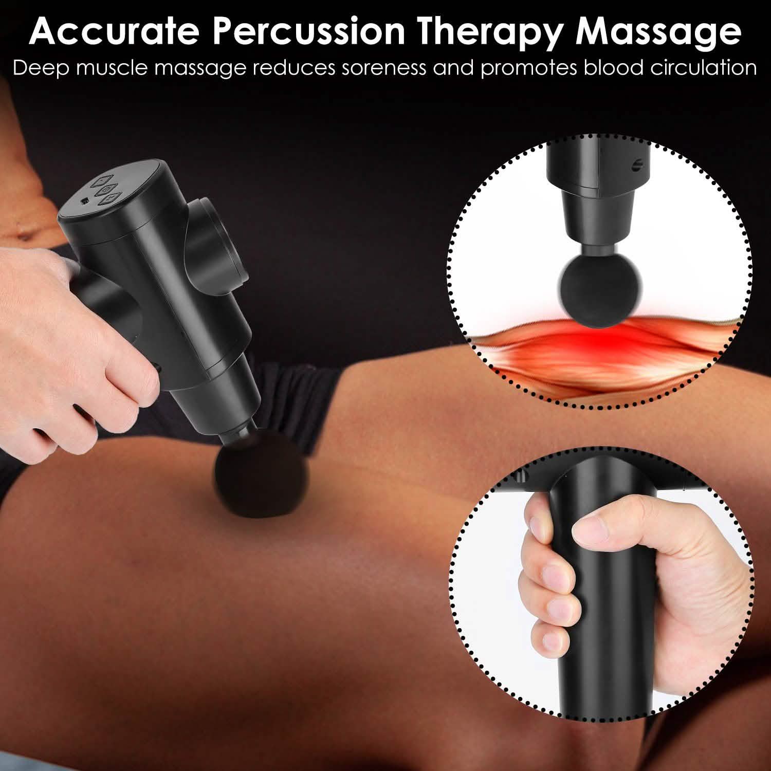 Percussion Digital Display Rechargeable Deep Tissue Vibration Massage Gun Health & Wellness - Tophatter Daily Deals