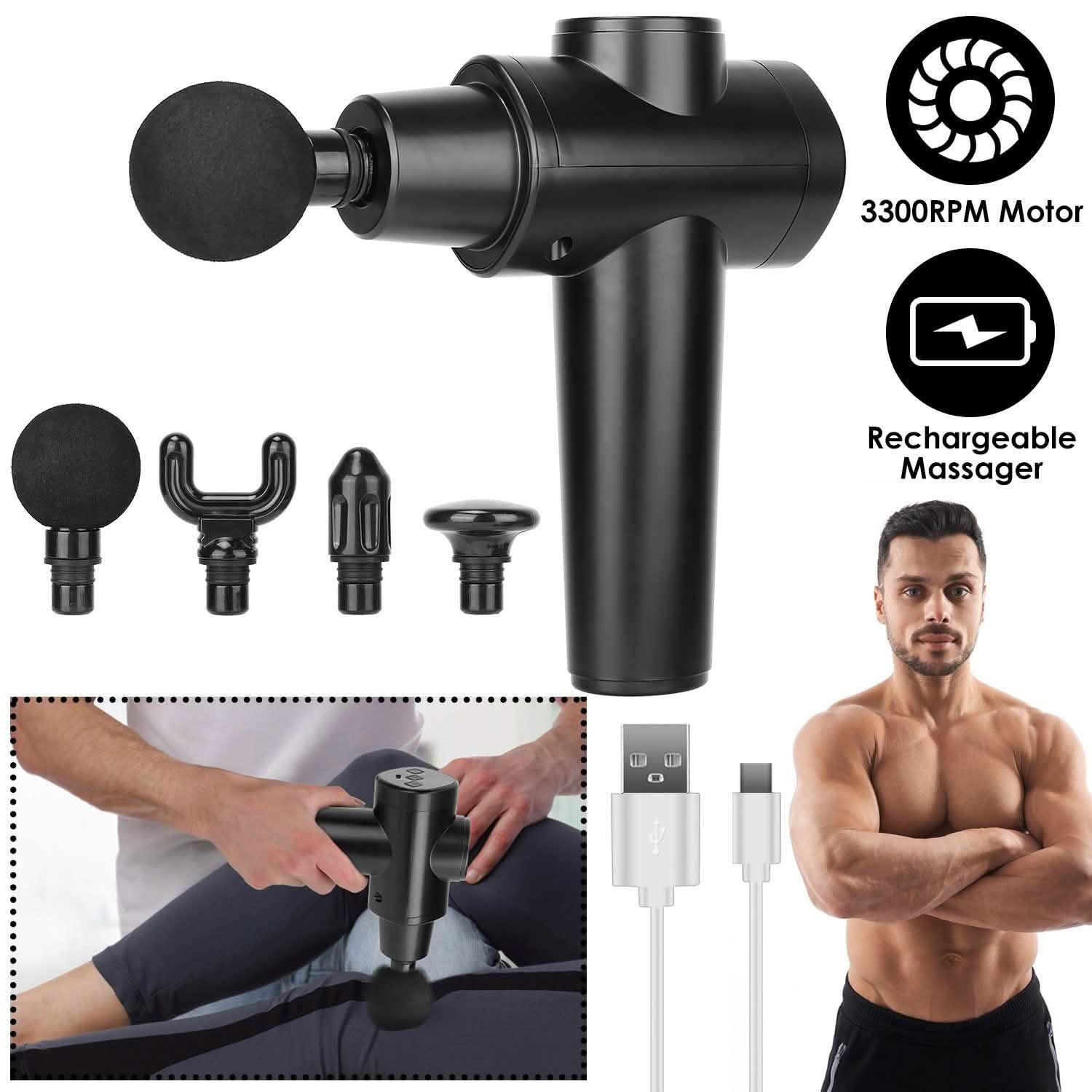 Percussion Digital Display Rechargeable Deep Tissue Vibration Massage Gun Health & Wellness - Tophatter Daily Deals