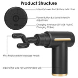 Percussion Rechargeable Massage Gun Health & Wellness - Tophatter Daily Deals