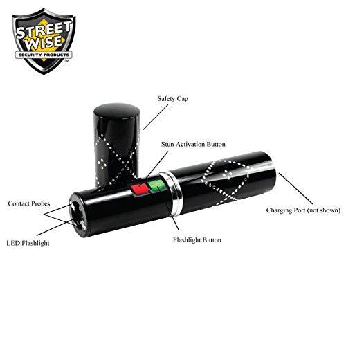 Stun Gun and Pepper Spray Kit Black Perfume Protector Self Defense - Tophatter Daily Deals
