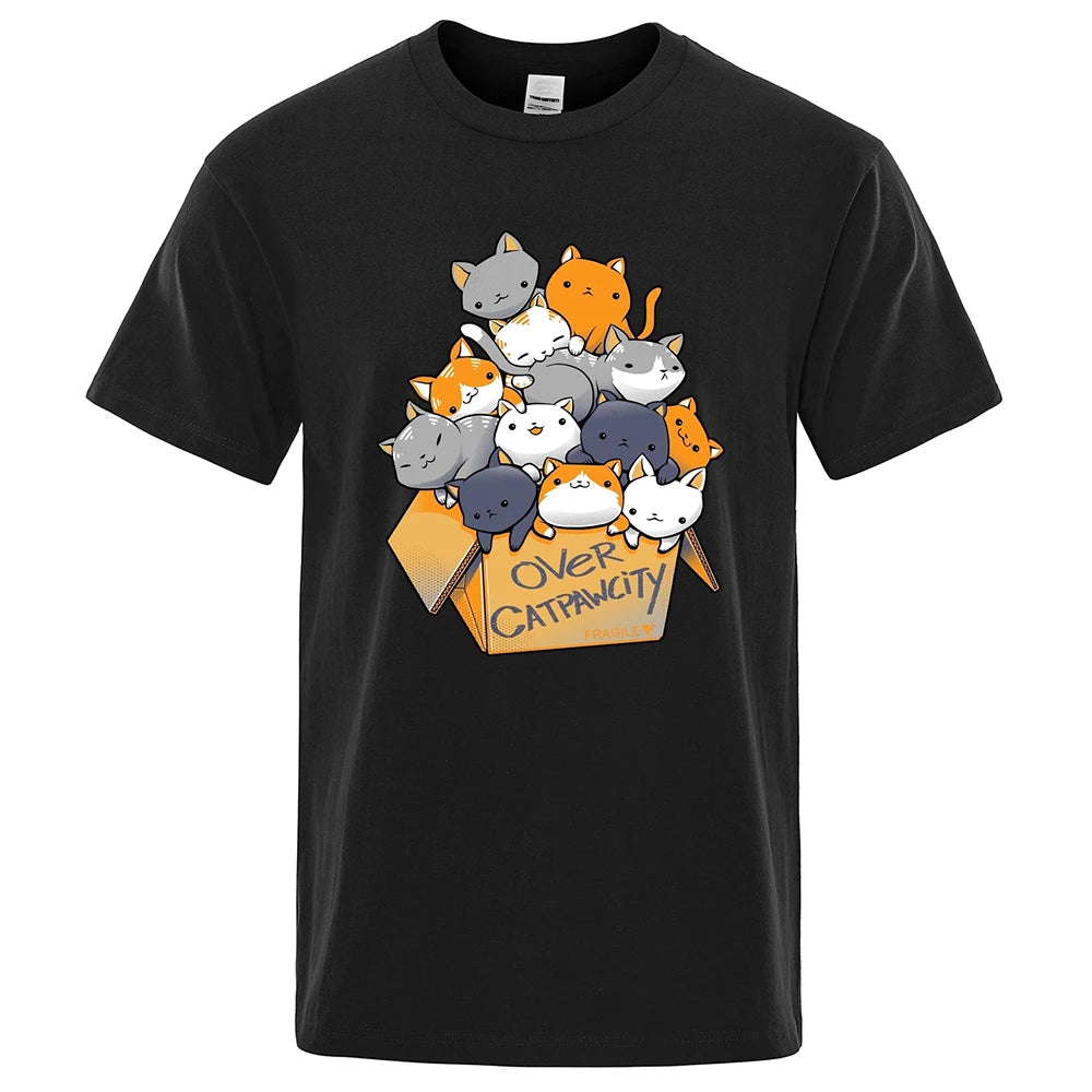 Personality Print T Shirts Many Cats Tee - Tophatter Daily Deals