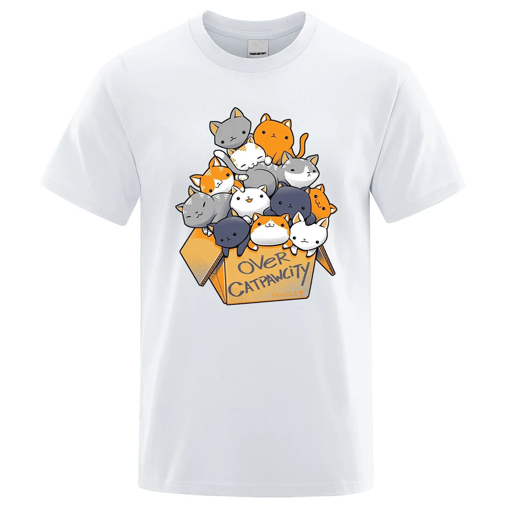 Personality Print T Shirts Many Cats Tee - Tophatter Daily Deals