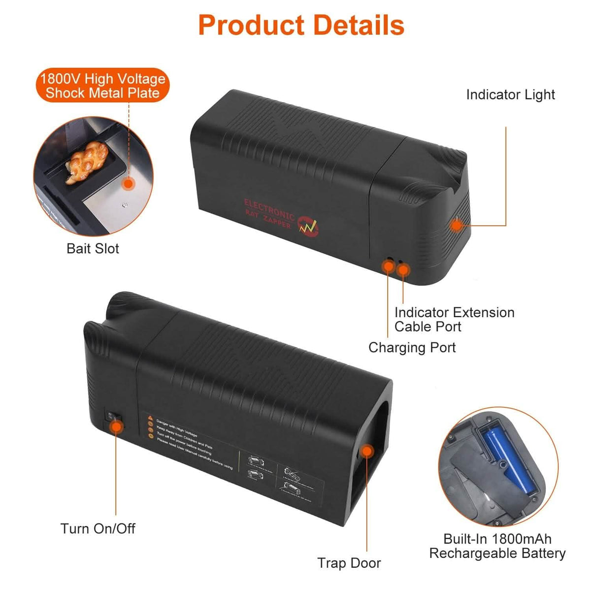 Pest Control Rechargeable Shock Mice Killer with 1800V High Voltage Pest Control - Tophatter Daily Deals