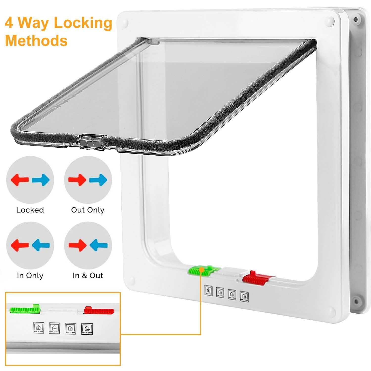 Pet 4 Way Locking Quiet Flap Door Pet Supplies - Tophatter Daily Deals