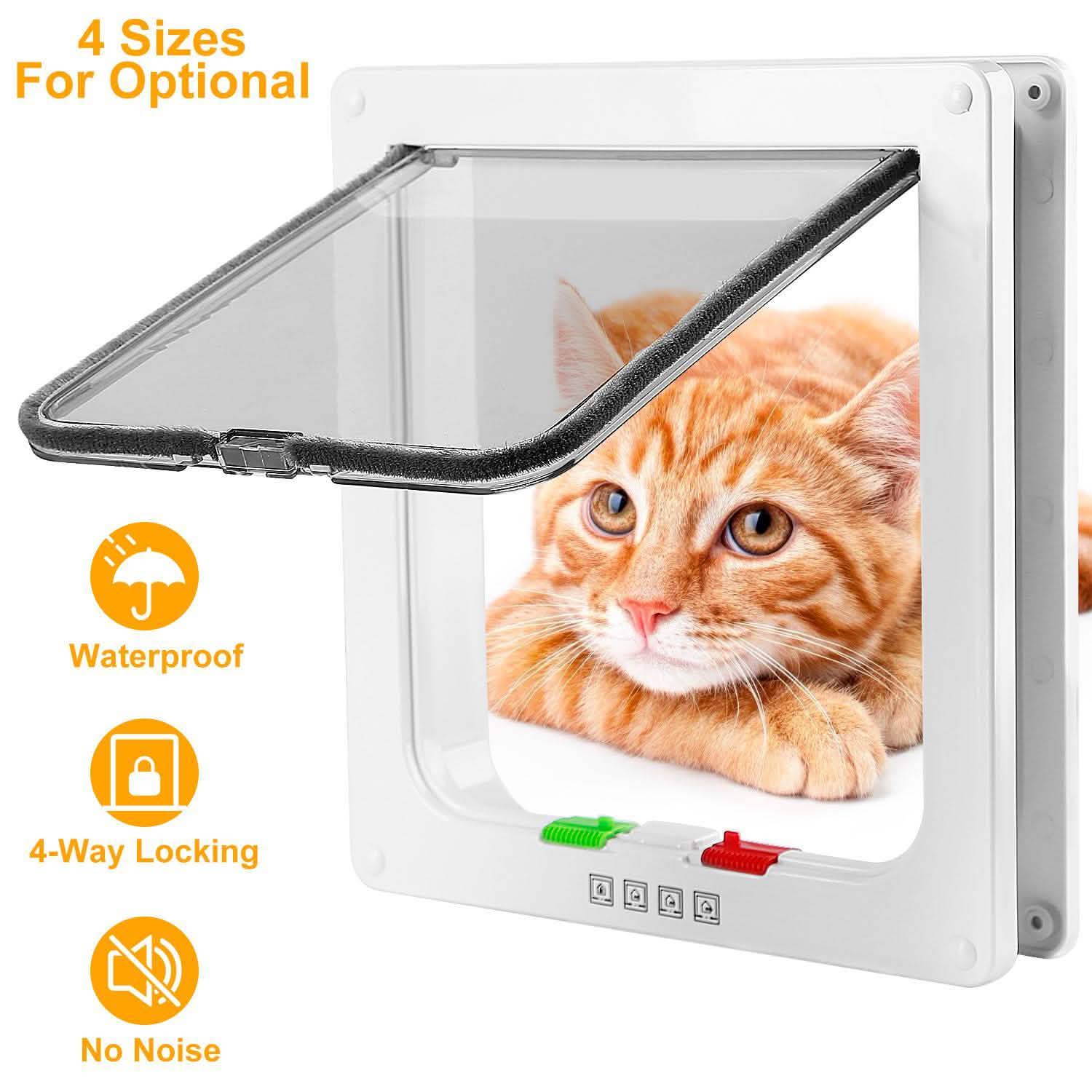 Pet 4 Way Locking Quiet Flap Door Pet Supplies - Tophatter Daily Deals
