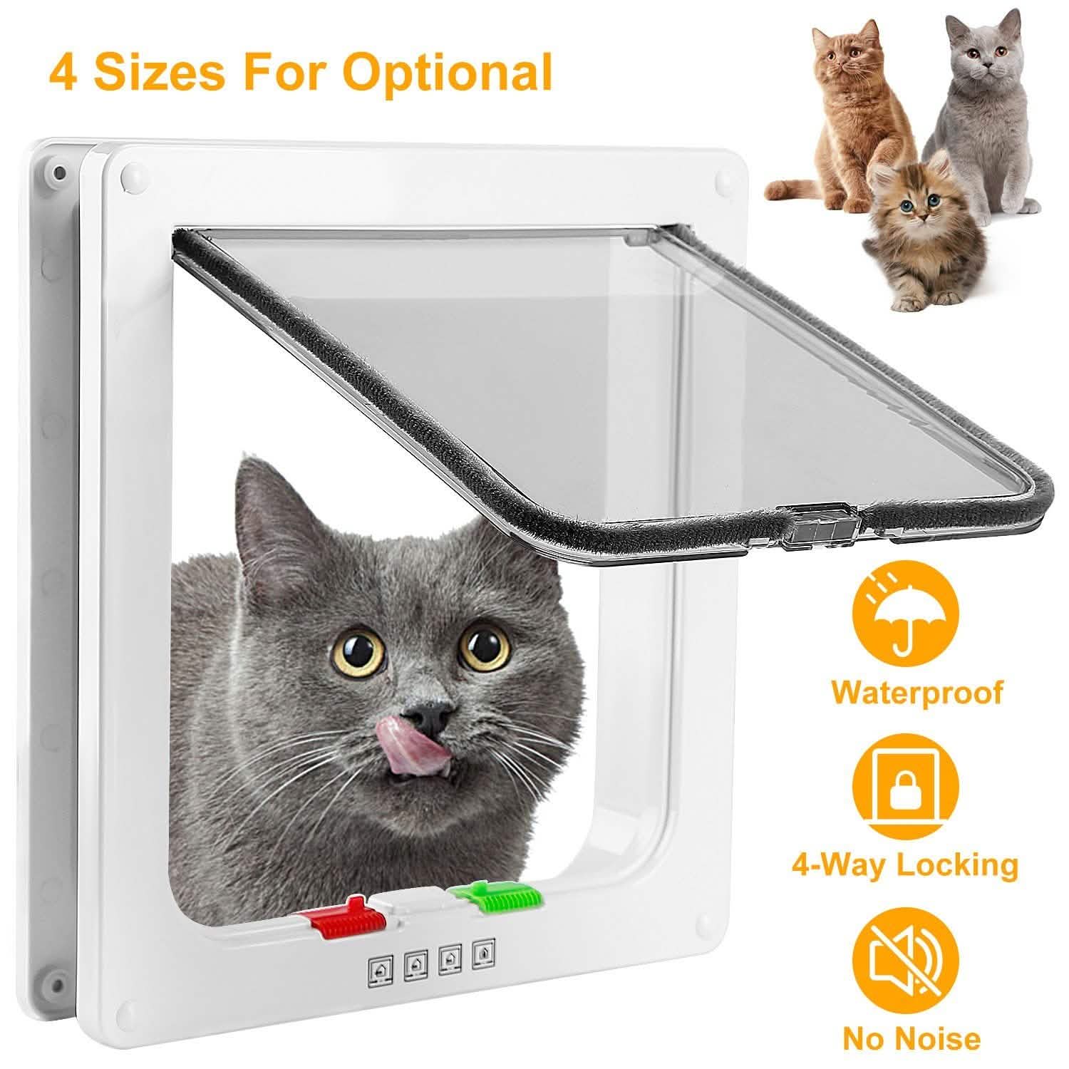 Pet 4 Way Locking Quiet Flap Door Pet Supplies - Tophatter Daily Deals