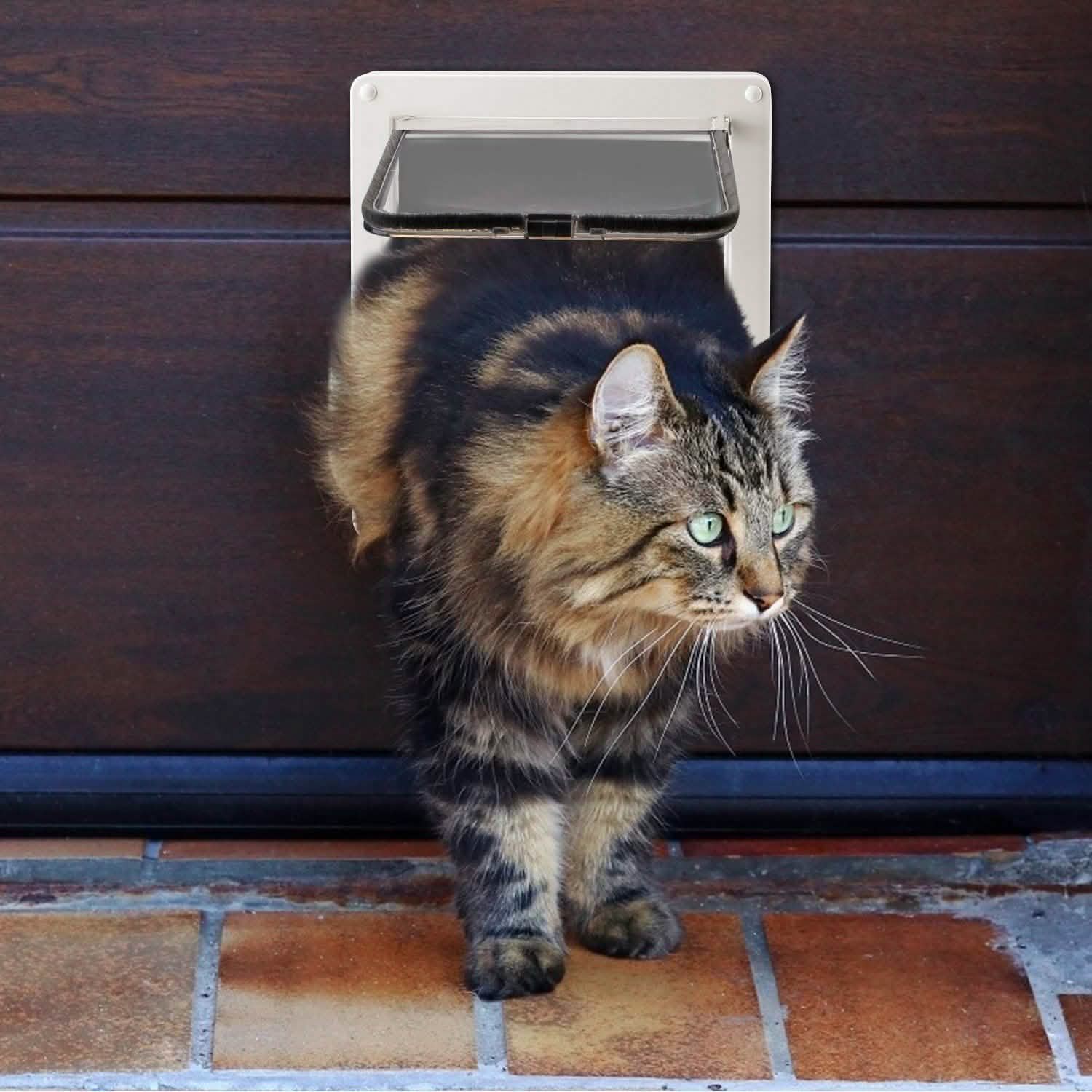 Pet 4 Way Locking Quiet Flap Door Pet Supplies - Tophatter Daily Deals