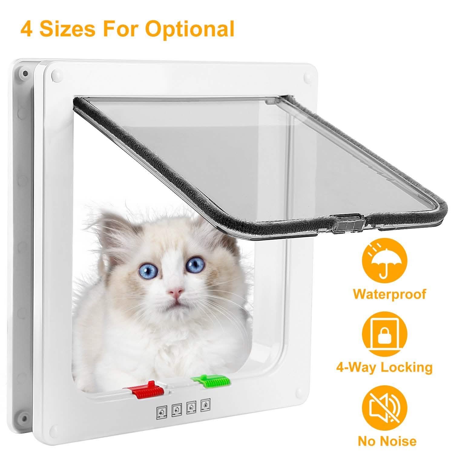 Pet 4 Way Locking Quiet Flap Door Pet Supplies - Tophatter Daily Deals