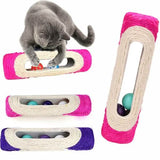 Pet Cat Rolling Sisal Scratching Post Trapped With 3 Ball Training Novely Toy Pet Supplies - Tophatter Daily Deals
