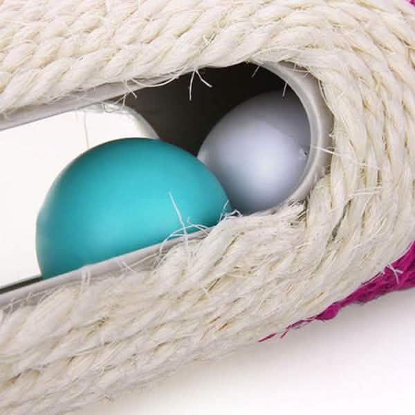 Pet Cat Rolling Sisal Scratching Post Trapped With 3 Ball Training Novely Toy Pet Supplies - Tophatter Daily Deals