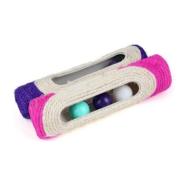 Pet Cat Rolling Sisal Scratching Post Trapped With 3 Ball Training Novely Toy Pet Supplies - Tophatter Daily Deals