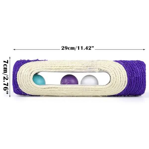 Pet Cat Rolling Sisal Scratching Post Trapped With 3 Ball Training Novely Toy Pet Supplies - Tophatter Daily Deals