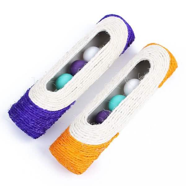 Pet Cat Rolling Sisal Scratching Post Trapped With 3 Ball Training Novely Toy Pet Supplies - Tophatter Daily Deals