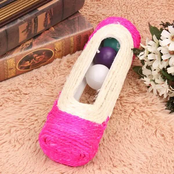 Pet Cat Rolling Sisal Scratching Post Trapped With 3 Ball Training Novely Toy Pet Supplies - Tophatter Daily Deals
