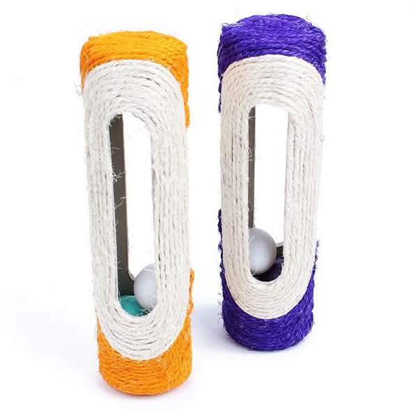 Pet Cat Rolling Sisal Scratching Post Trapped With 3 Ball Training Novely Toy Pet Supplies - Tophatter Daily Deals