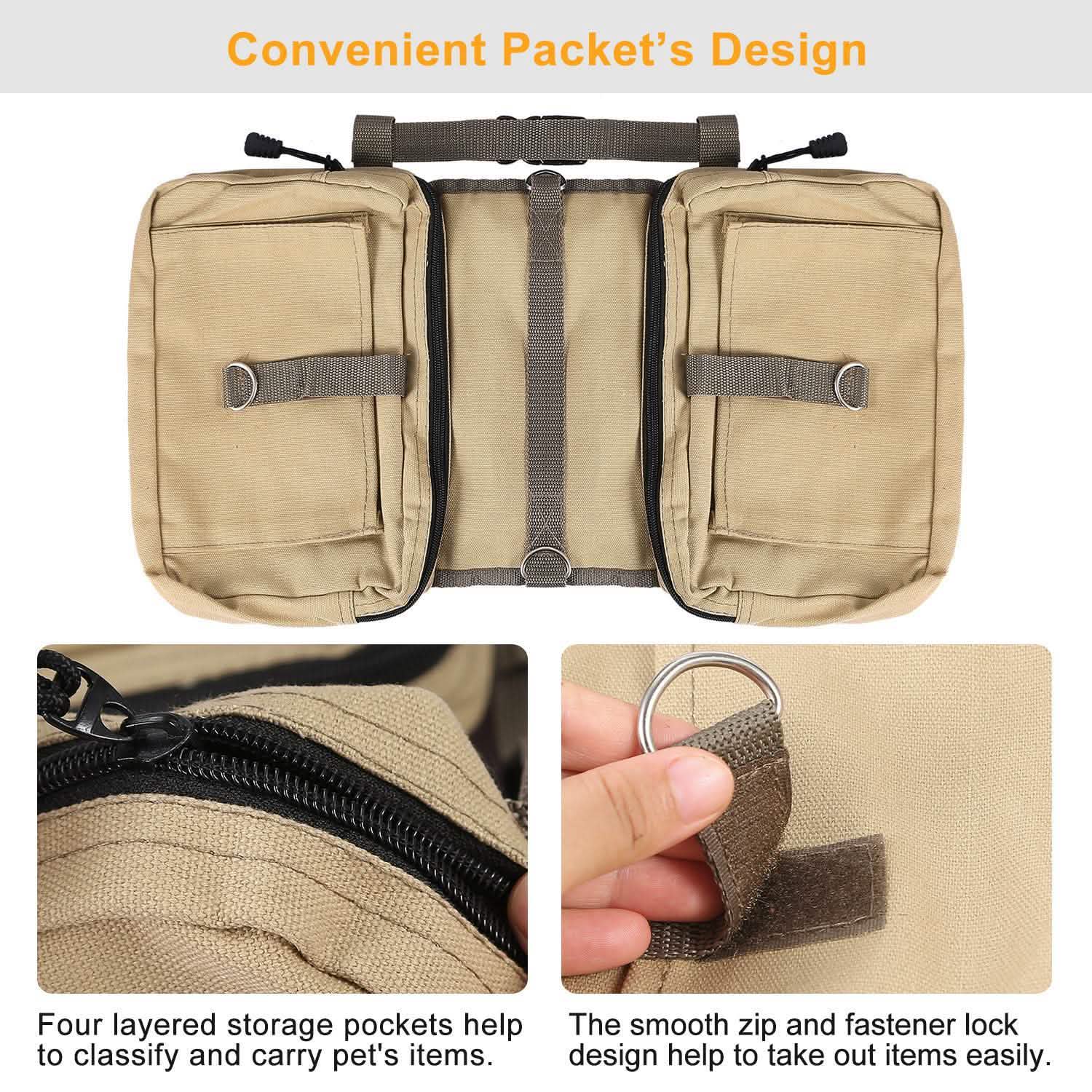 Pet Dog Backpack Hound Hiking Camping Saddle Bag Pet Supplies - Tophatter Daily Deals