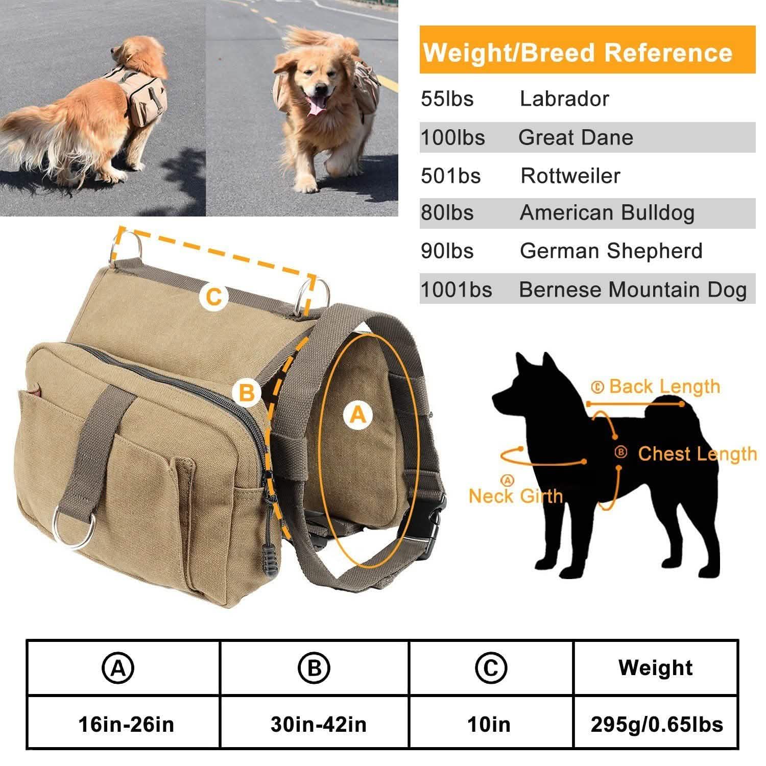 Pet Dog Backpack Hound Hiking Camping Saddle Bag Pet Supplies - Tophatter Daily Deals