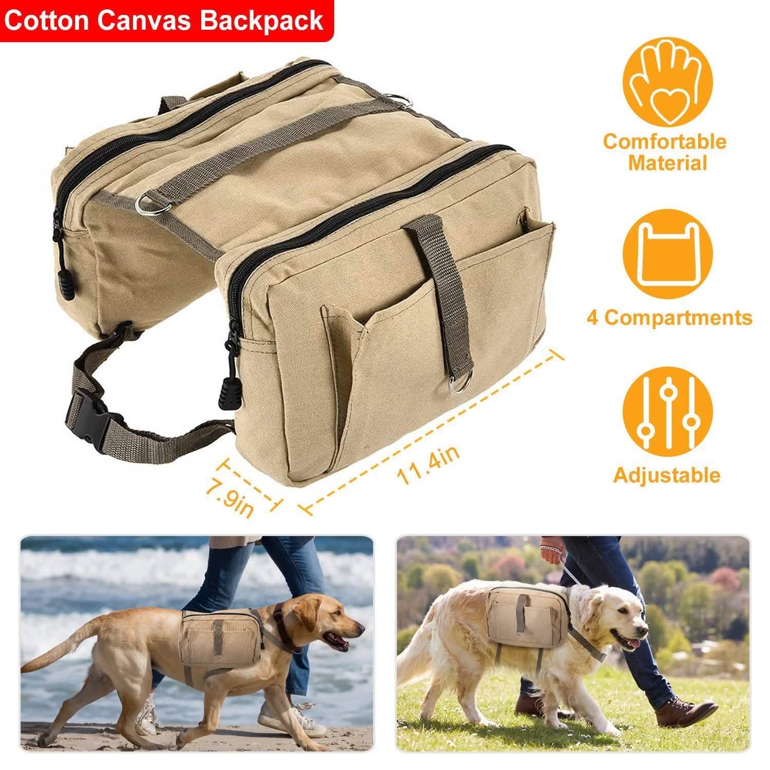 Pet Dog Backpack Hound Hiking Camping Saddle Bag Pet Supplies - Tophatter Daily Deals