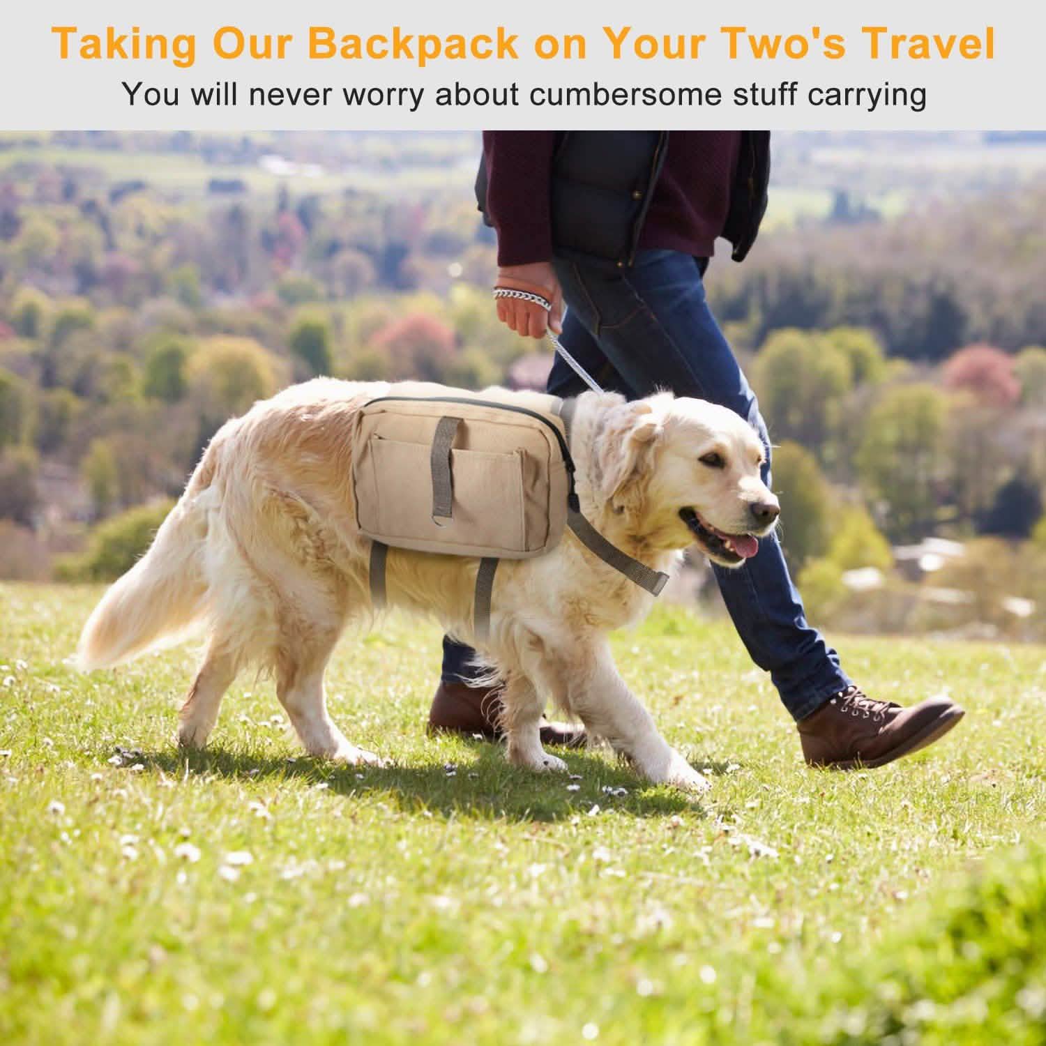 Pet Dog Backpack Hound Hiking Camping Saddle Bag Pet Supplies - Tophatter Daily Deals