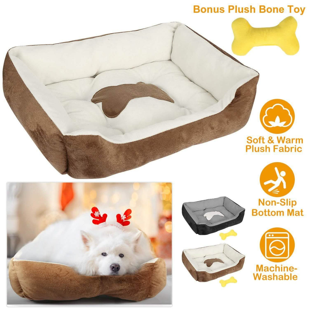 Pet Dog Bed Soft Warm Fleece Pet Supplies - Tophatter Daily Deals