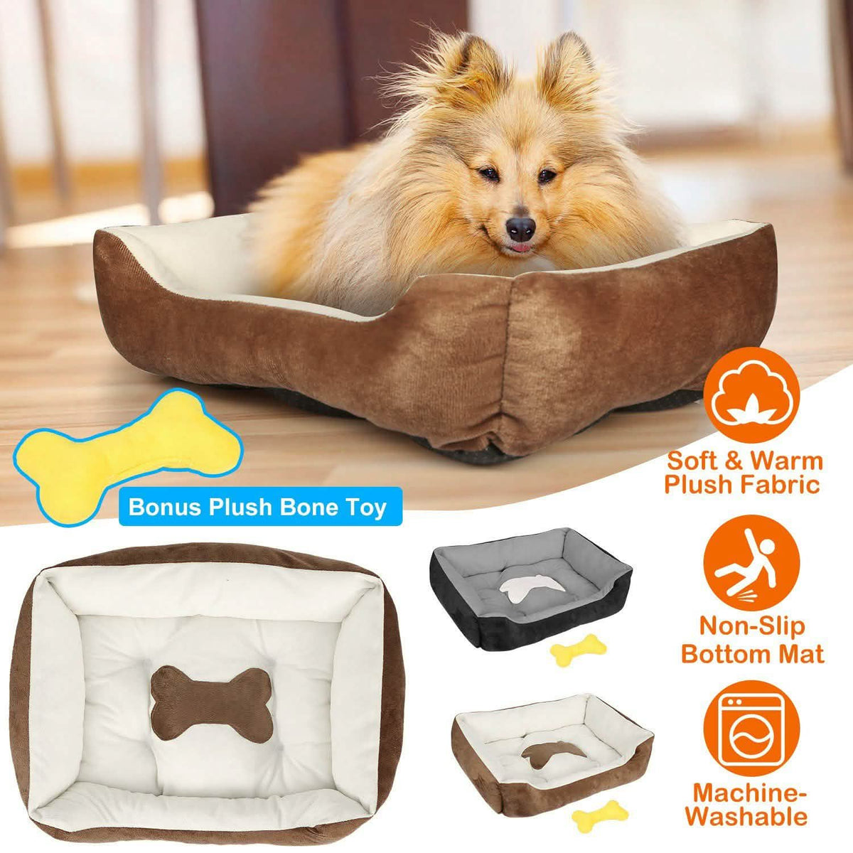 Pet Dog Bed Soft Warm Fleece Pet Supplies - Tophatter Daily Deals