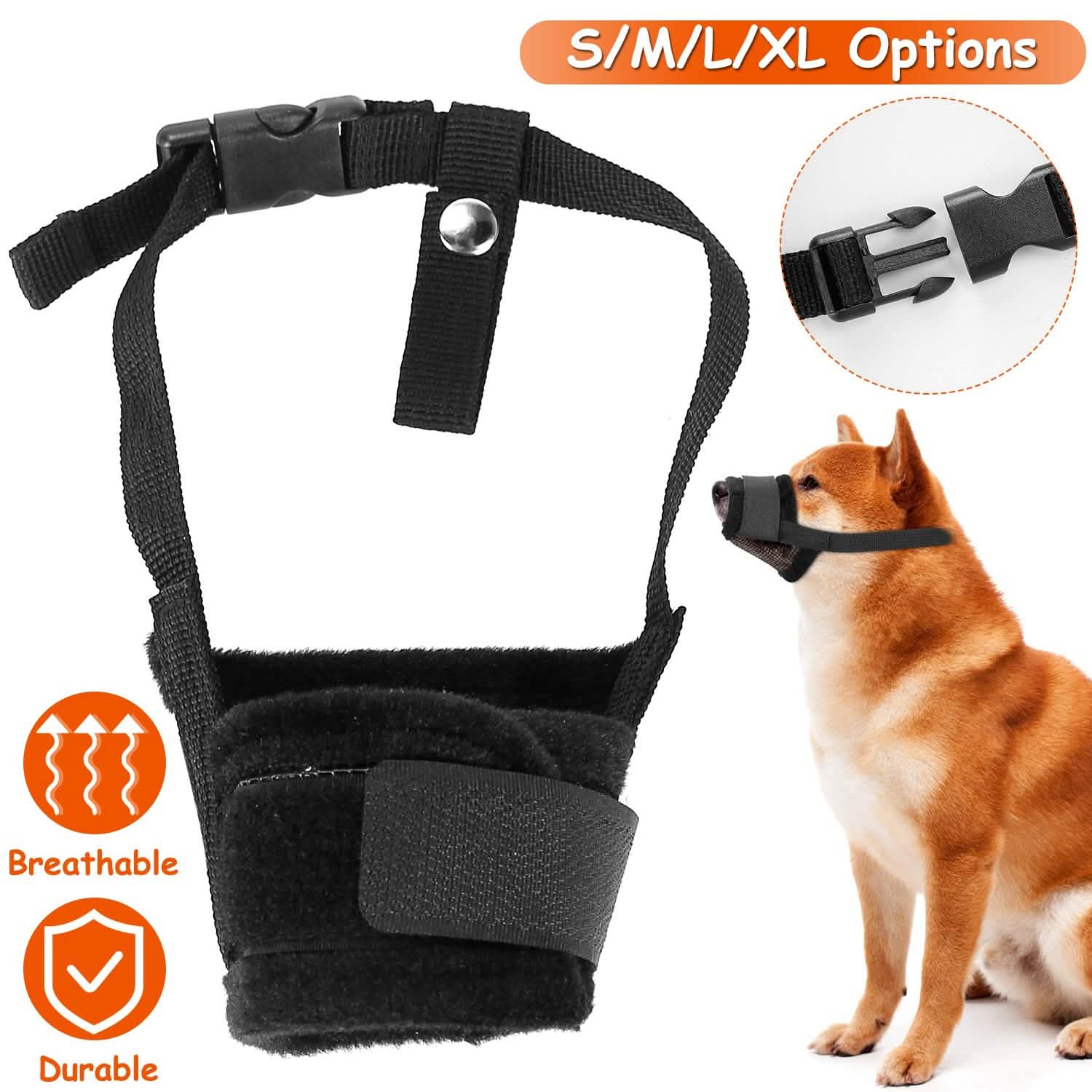Pet Dog Muzzle Mask Adjustable Dog Mouth Cover Pet Supplies - Tophatter Daily Deals