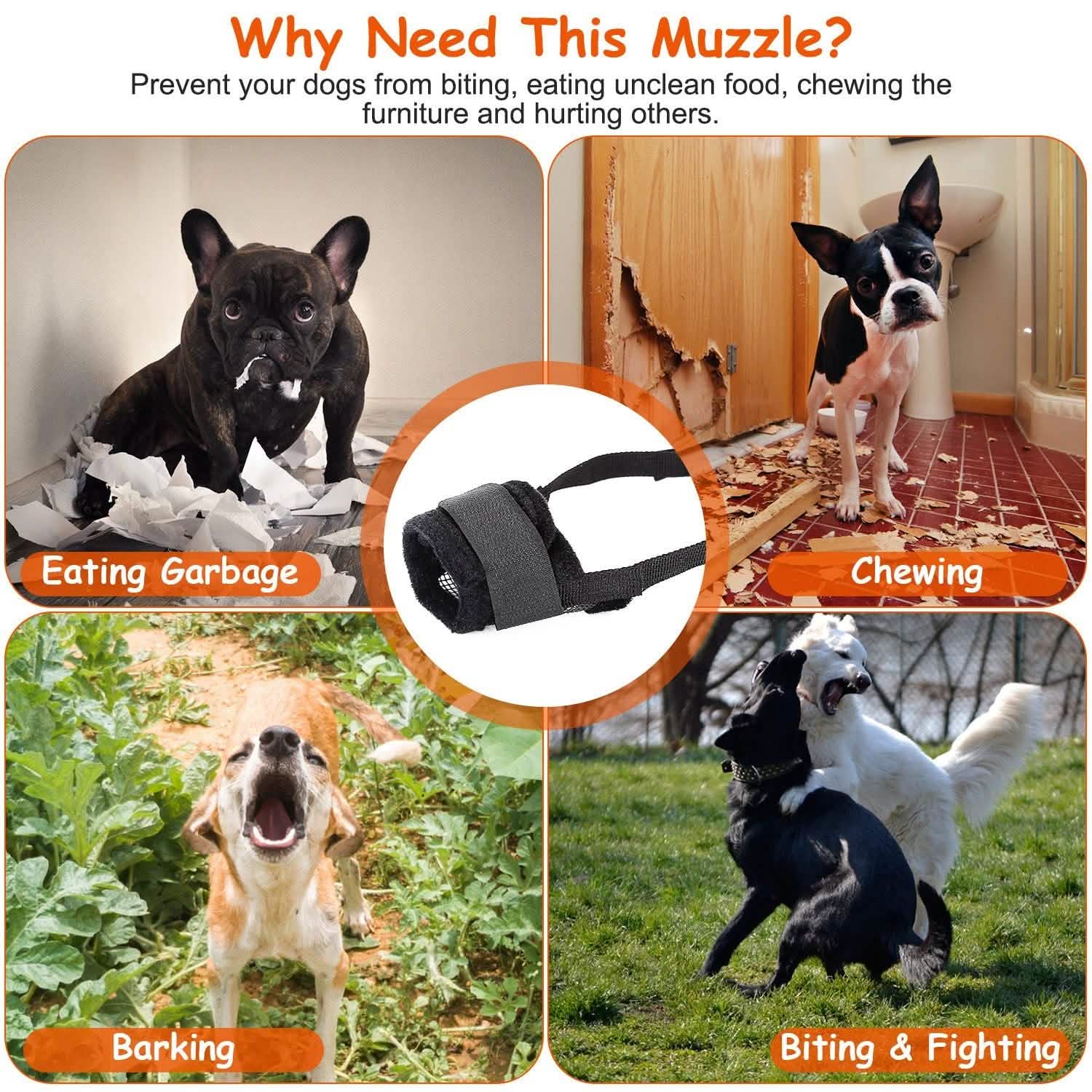 Pet Dog Muzzle Mask Adjustable Dog Mouth Cover Pet Supplies - Tophatter Daily Deals