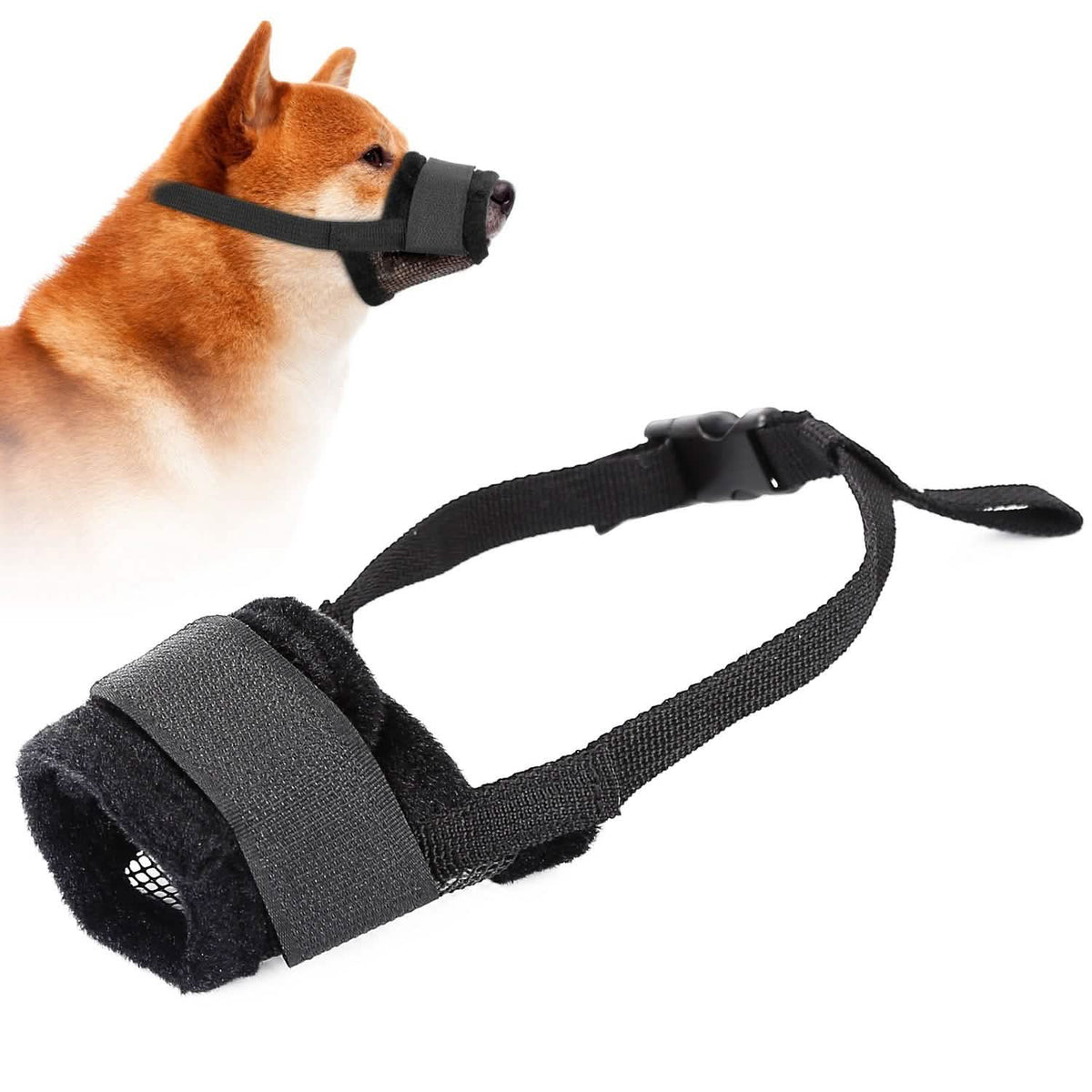Pet Dog Muzzle Mask Adjustable Dog Mouth Cover Pet Supplies - Tophatter Daily Deals