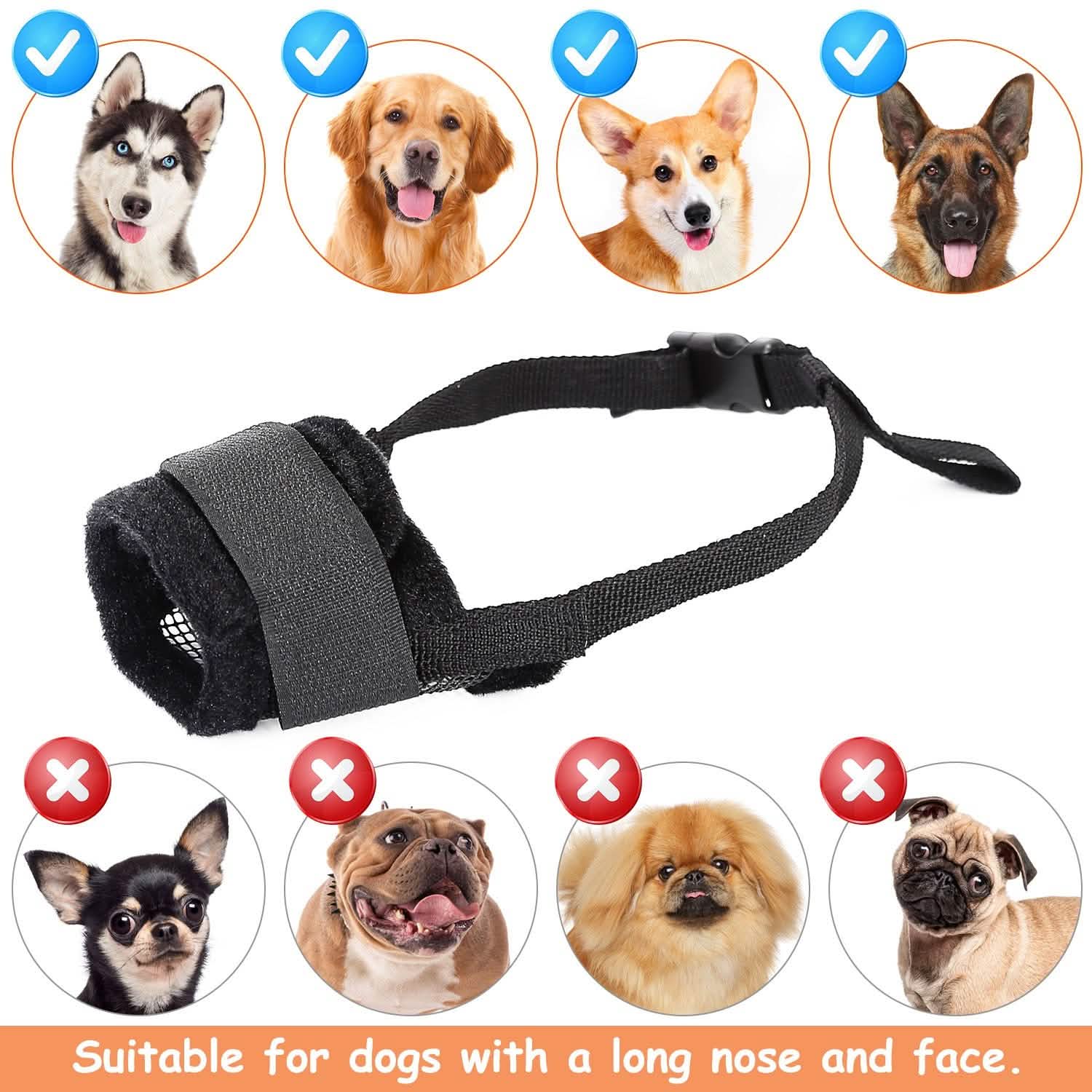 Pet Dog Muzzle Mask Adjustable Dog Mouth Cover Pet Supplies - Tophatter Daily Deals
