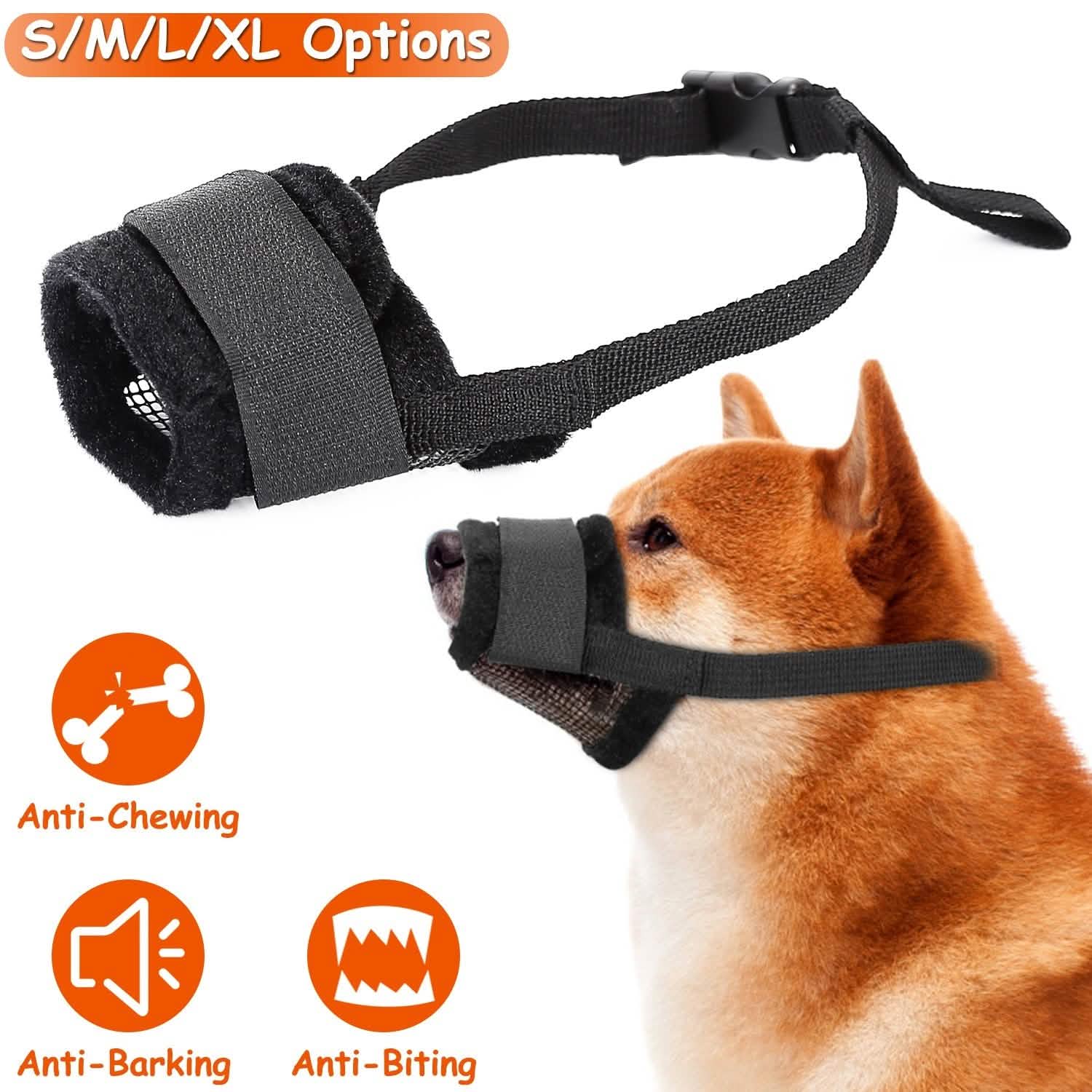 Pet Dog Muzzle Mask Adjustable Dog Mouth Cover Pet Supplies - Tophatter Daily Deals