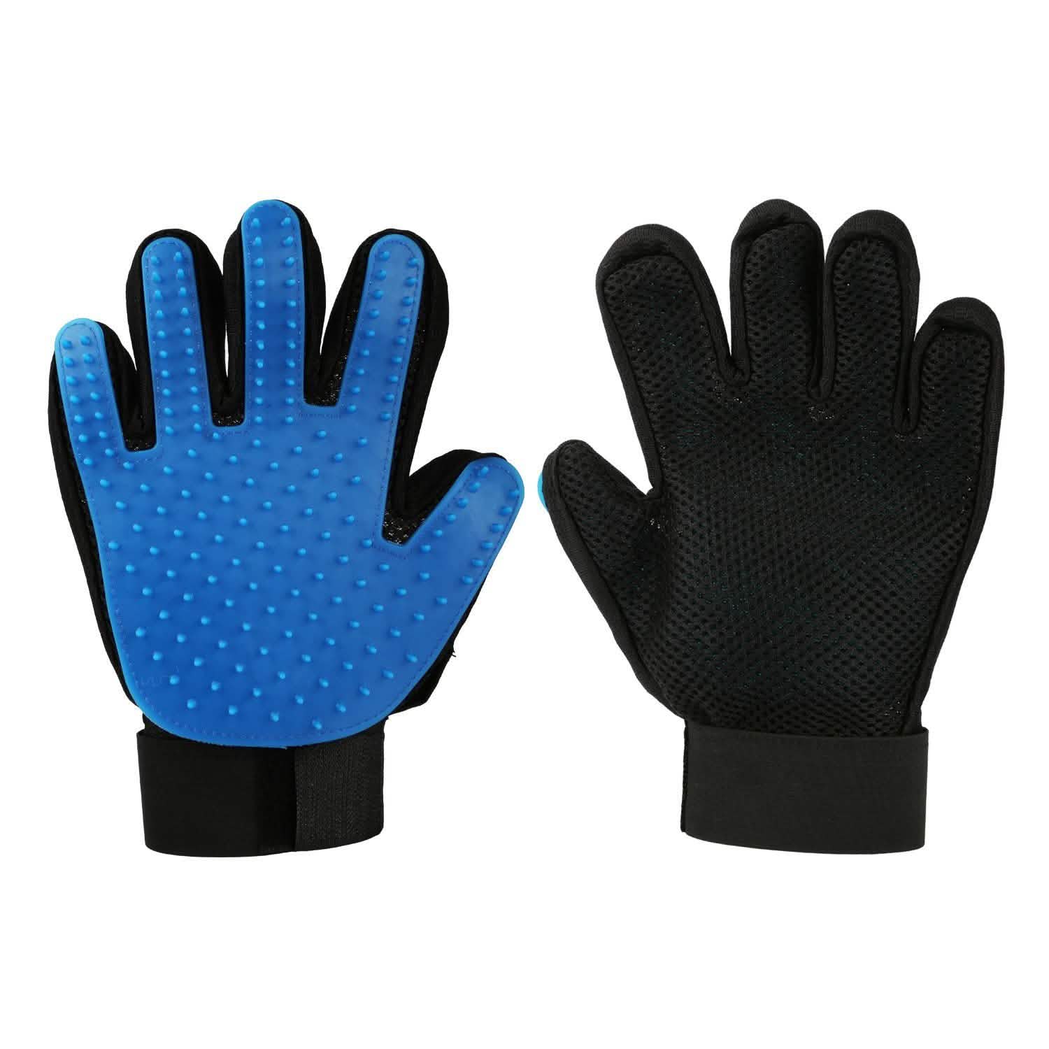 Pet Grooming Glove Blue Pet Supplies - Tophatter Daily Deals