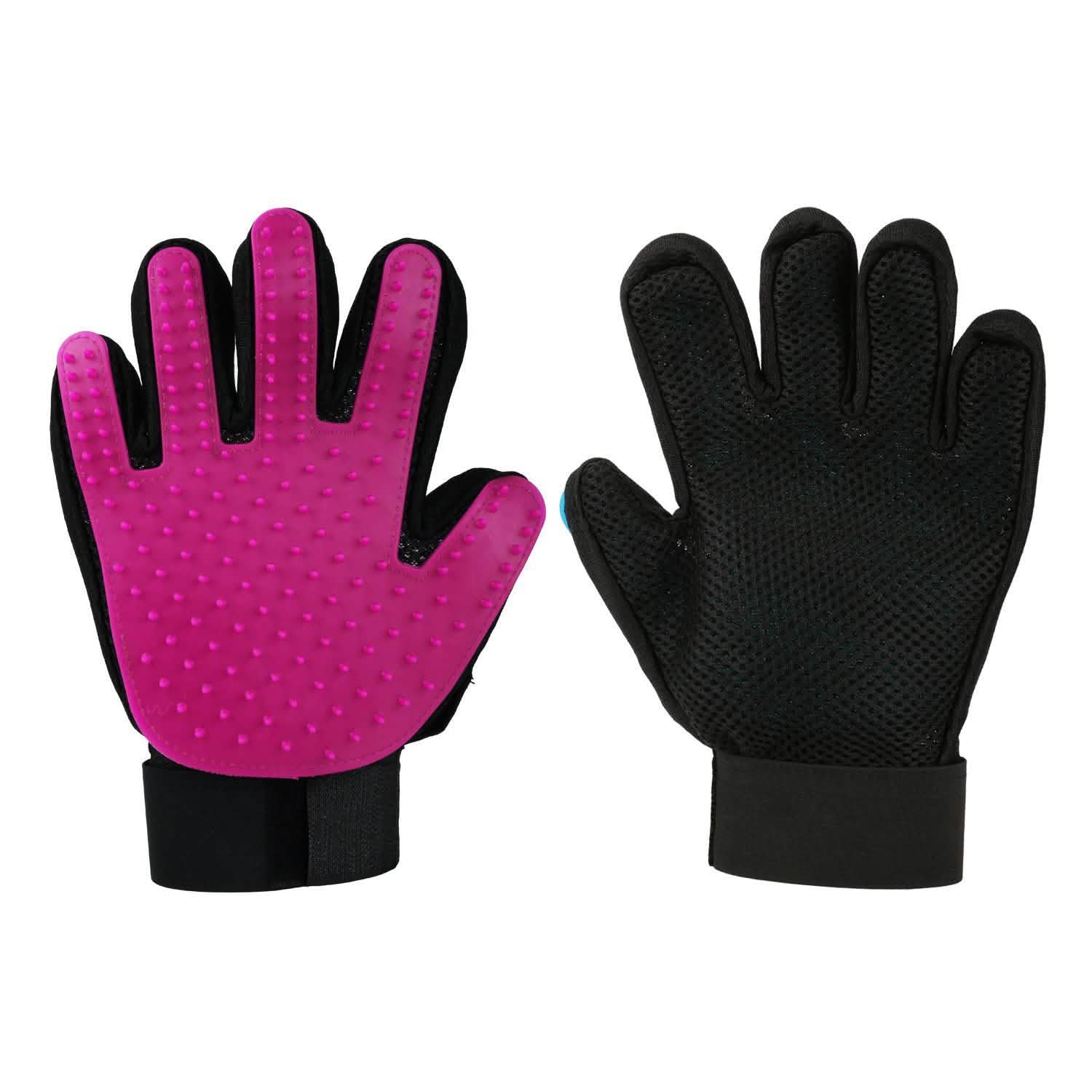 Pet Grooming Glove Pink Pet Supplies - Tophatter Daily Deals