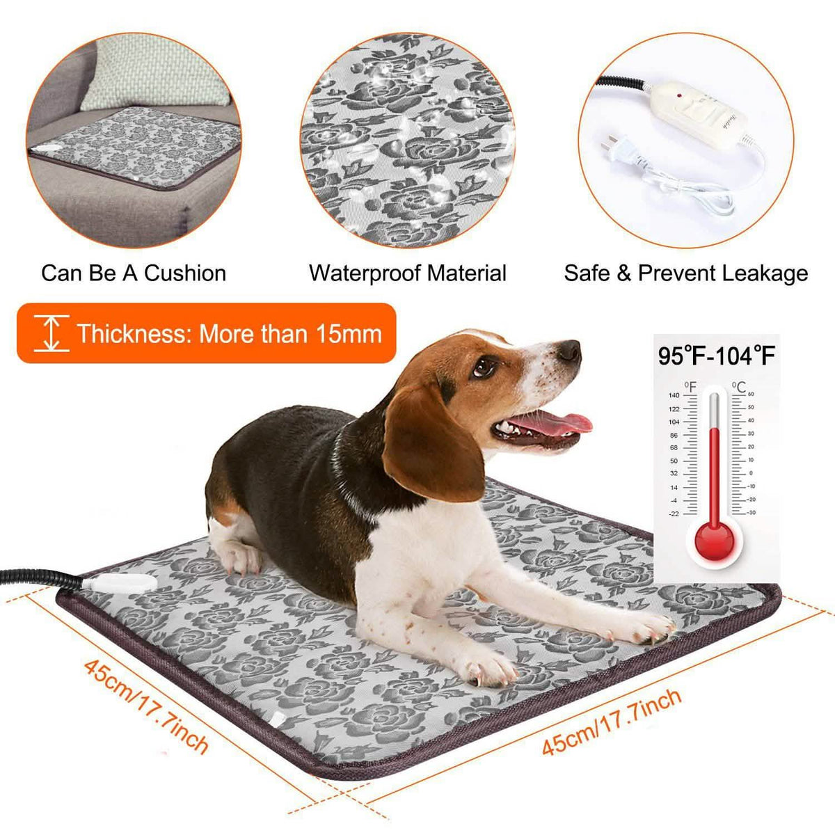 Pet Heating Pat Dog Cat Electric Heating Mat Pet Supplies - Tophatter Daily Deals