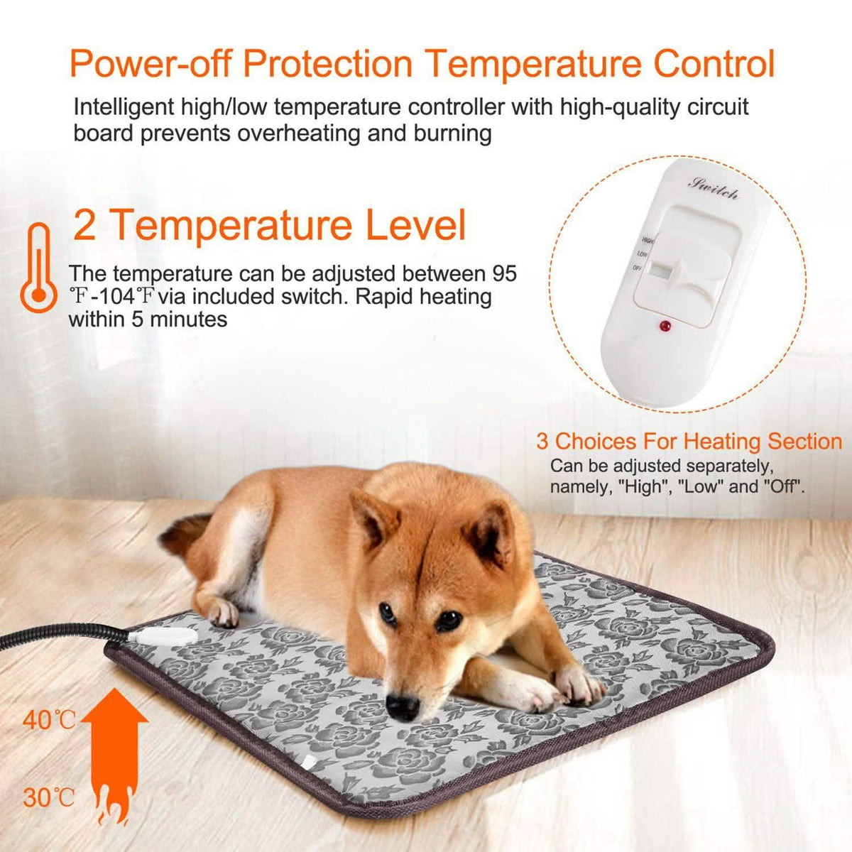 Pet Heating Pat Dog Cat Electric Heating Mat Pet Supplies - Tophatter Daily Deals