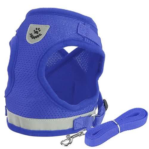 Pet Mesh Harness Dog Leash Puppy Vest Blue Pet Leashes & Harnesses - Tophatter Daily Deals