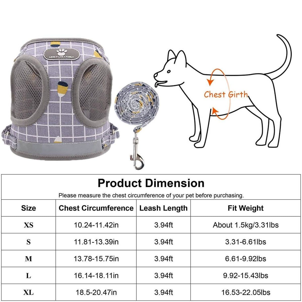 Pet Mesh Harness Dog Leash Puppy Vest Pet Leashes & Harnesses - Tophatter Daily Deals