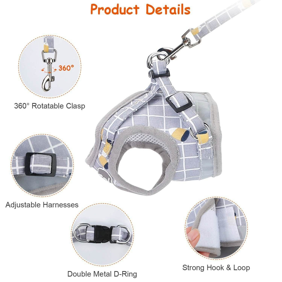 Pet Mesh Harness Dog Leash Puppy Vest Pet Leashes & Harnesses - Tophatter Daily Deals