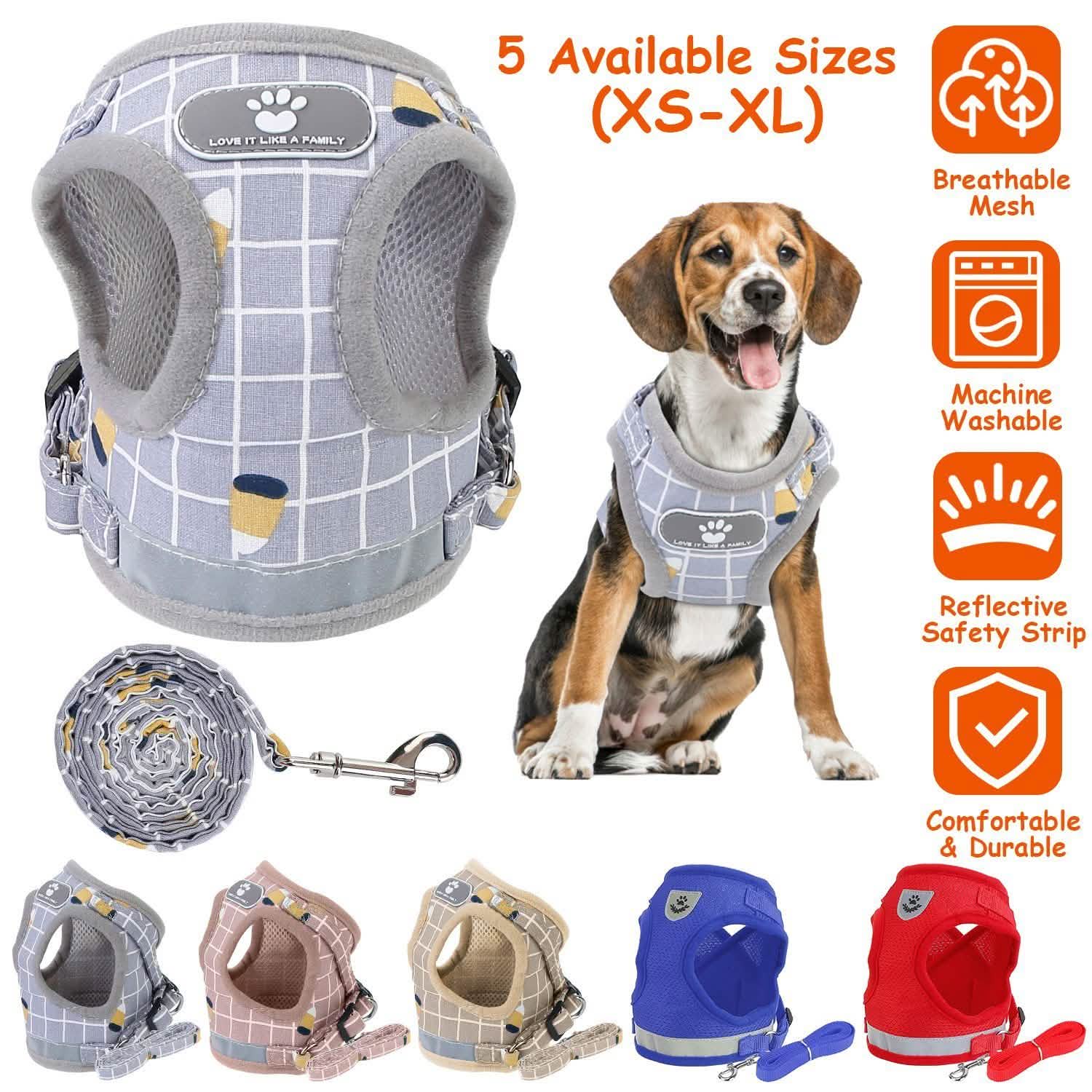 Pet Mesh Harness Dog Leash Puppy Vest Pet Supplies - Tophatter Daily Deals