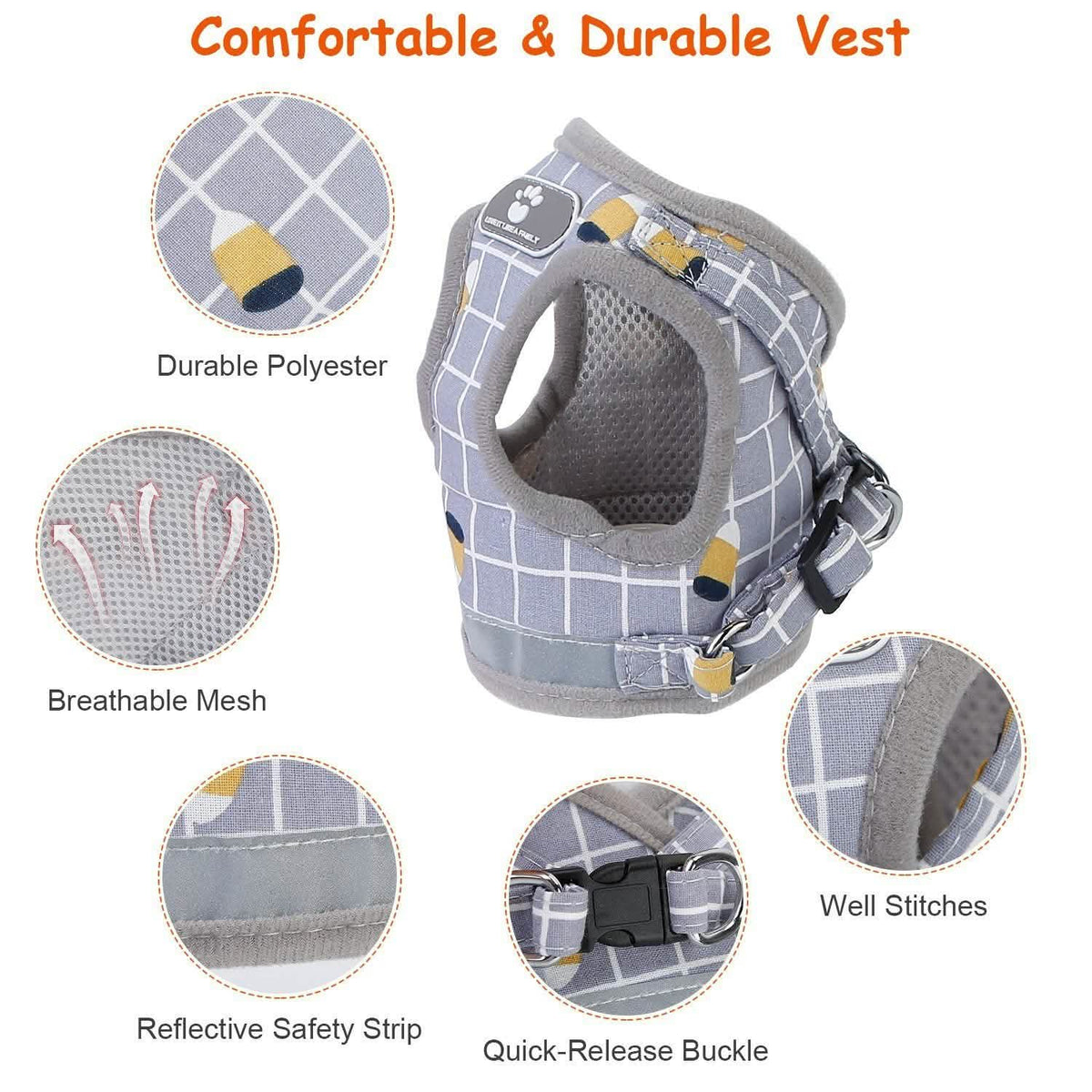 Pet Mesh Harness Dog Leash Puppy Vest Pet Leashes & Harnesses - Tophatter Daily Deals