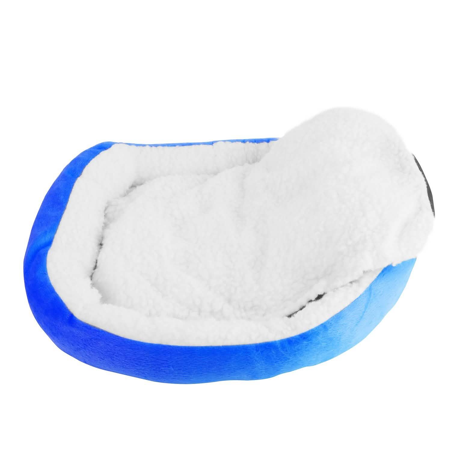 Pet Puppy Cat Soft Warm Fleece Bed Blue Pet Supplies - Tophatter Daily Deals