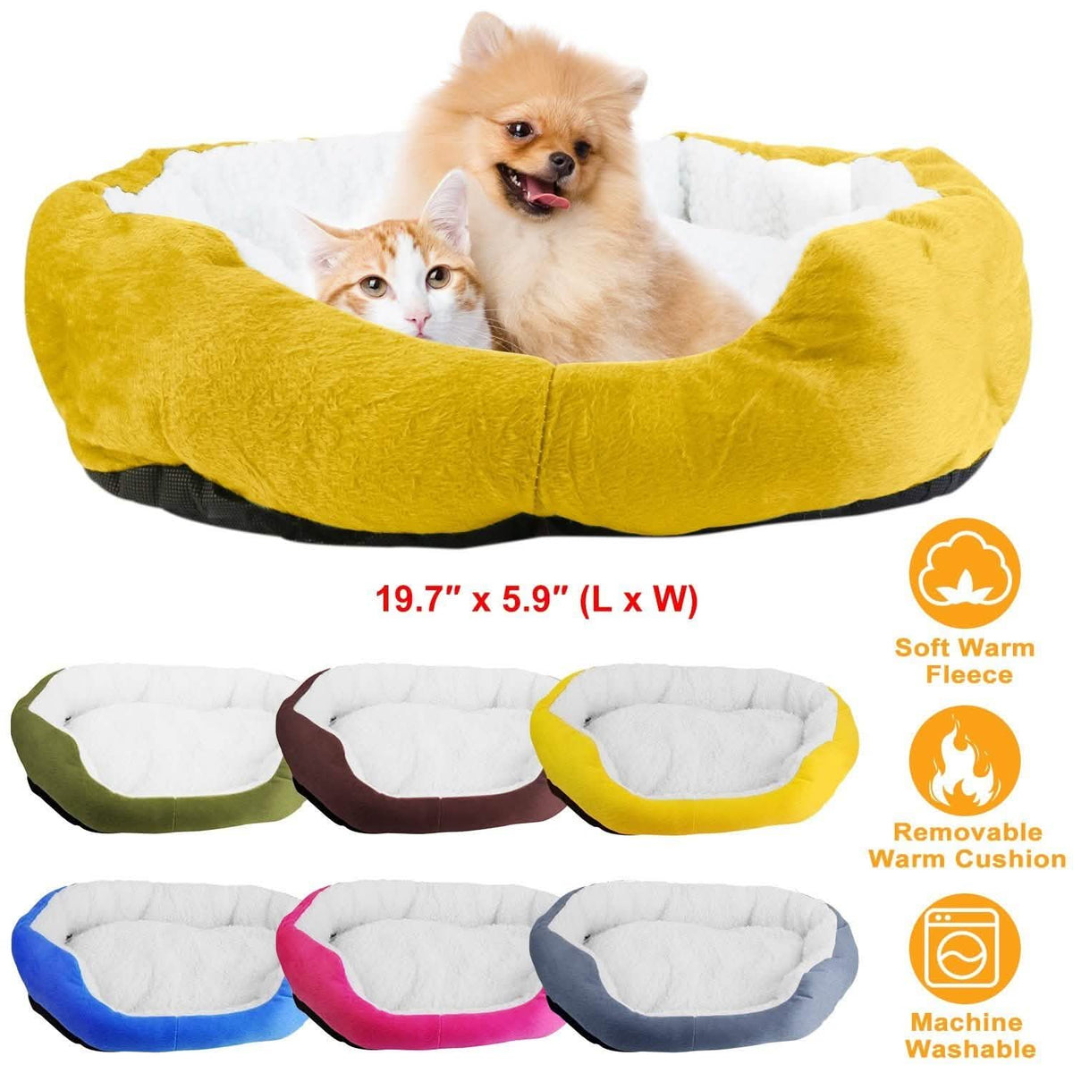 Pet Puppy Cat Soft Warm Fleece Bed Pet Beds - Tophatter Daily Deals