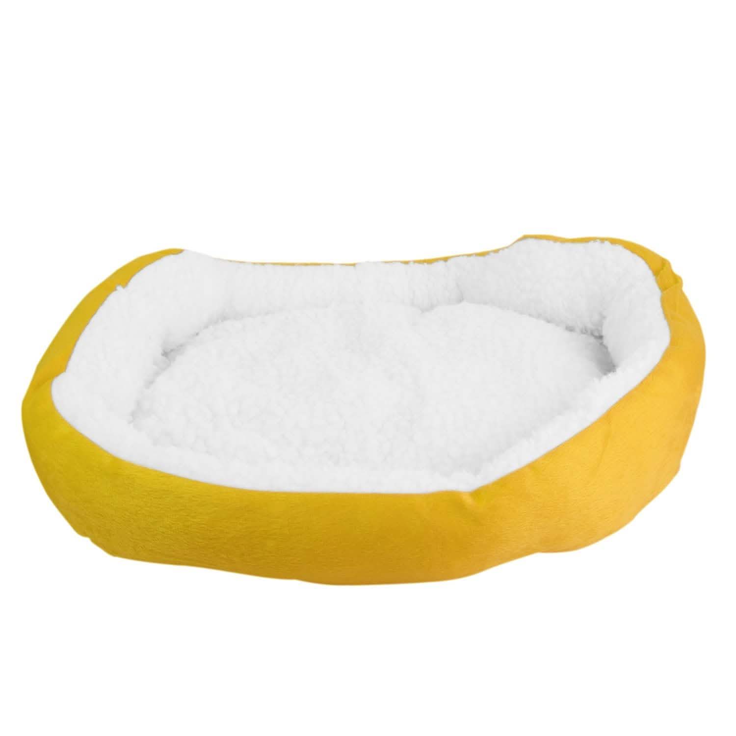 Pet Puppy Cat Soft Warm Fleece Bed Yellow Pet Supplies - Tophatter Daily Deals