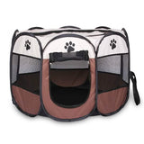 Pet Tent Portable Playpen Brown Pet Supplies - Tophatter Daily Deals