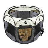 Pet Tent Portable Playpen Gray Pet Supplies - Tophatter Daily Deals