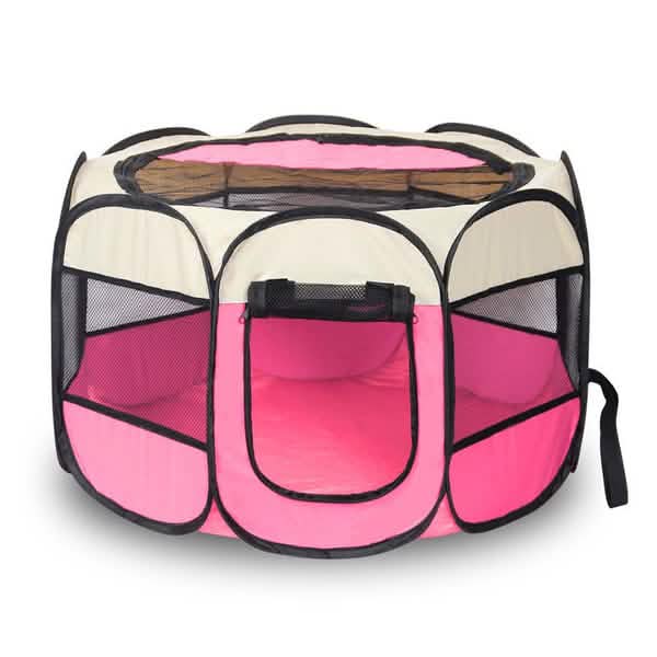 Pet Tent Portable Playpen Pink Pet Supplies - Tophatter Daily Deals