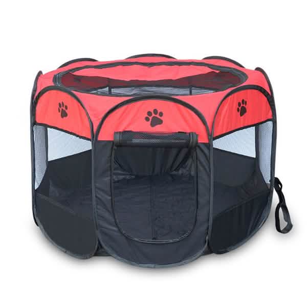 Pet Tent Portable Playpen Red Pet Supplies - Tophatter Daily Deals
