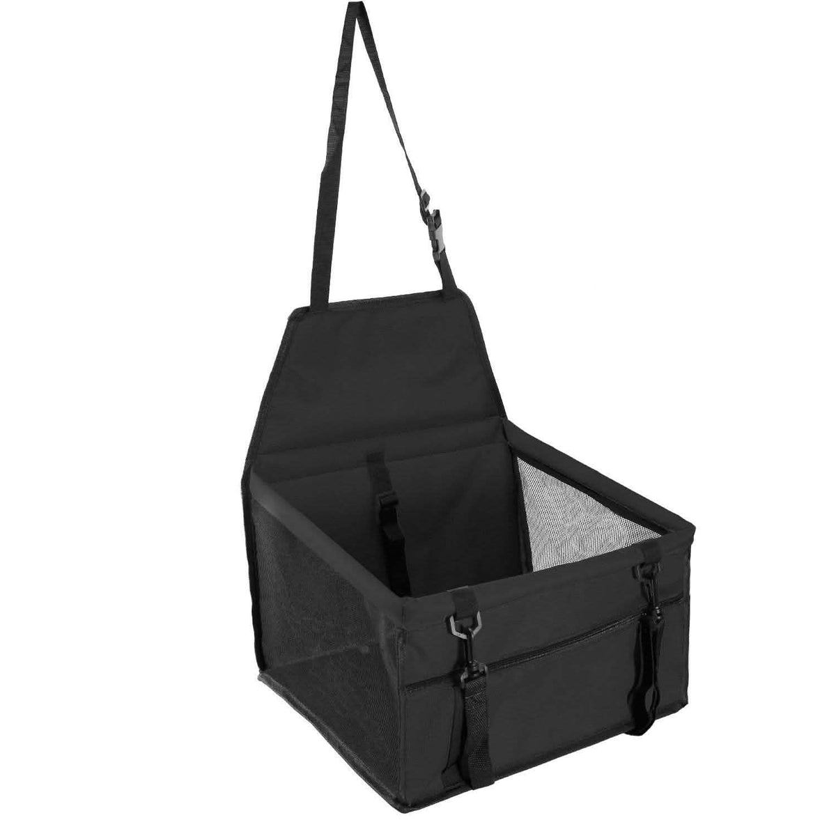Pet Travel Carrier with Clip-On Safety Leash Zipper Storage Pocket for Pets up to 20lbs Black Pet Leashes & Harnesses - Tophatter Daily Deals