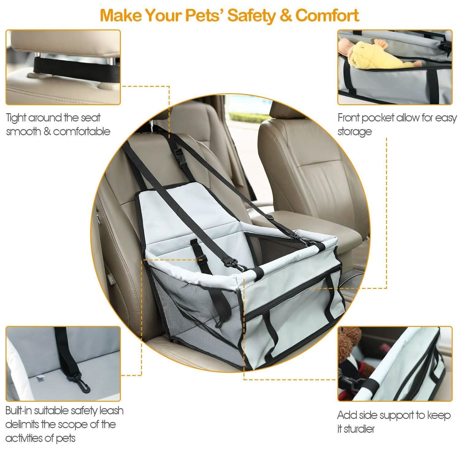 Pet Travel Carrier with Clip-On Safety Leash Zipper Storage Pocket for Pets up to 20lbs Pet Supplies - Tophatter Daily Deals